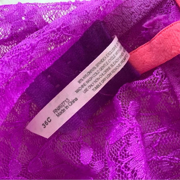 Native Intimates Pink & Purple Lace Lingerie Bra Top - Picture 9 of 11